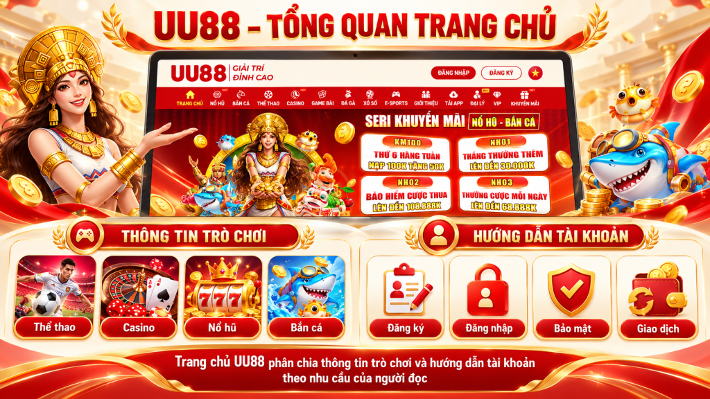 Trang chủ UU88 phân chia thông tin trò chơi và hướng dẫn tài khoản theo nhu cầu của người đọc